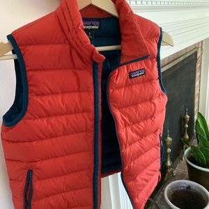 Patagonia vest, orange and blue, amazing condition